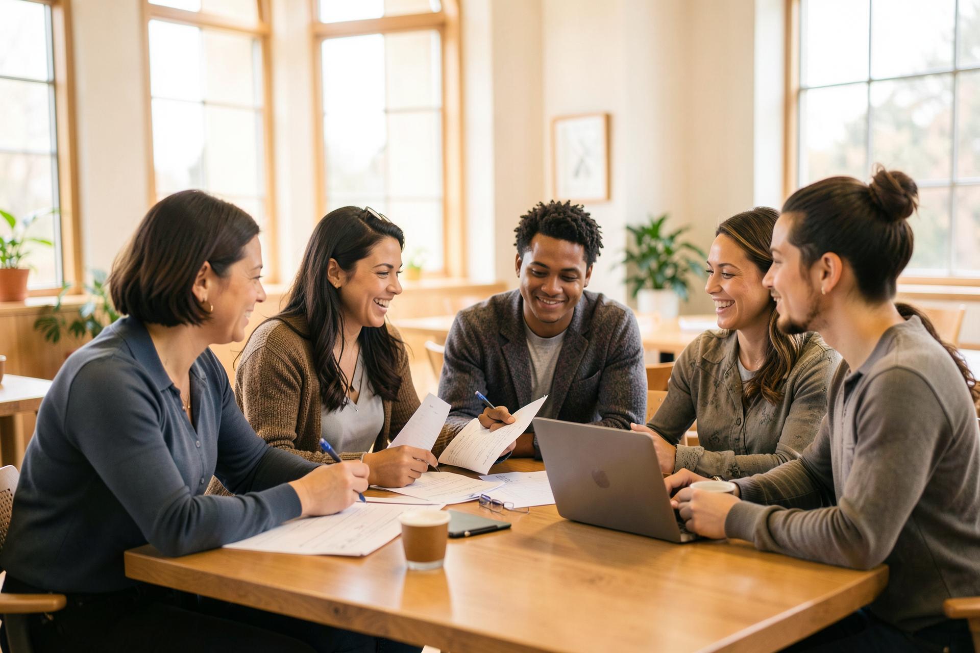 Church operations team reviewing budgets together